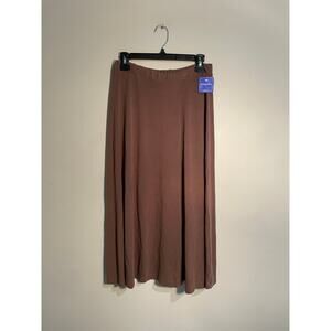 NWT Vintage Fresh Produce Brown Faux Wrap Casual Midi Skirt Size Small